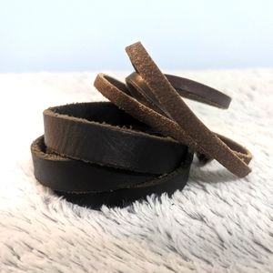 Vintage Leather Bracelet Duo
